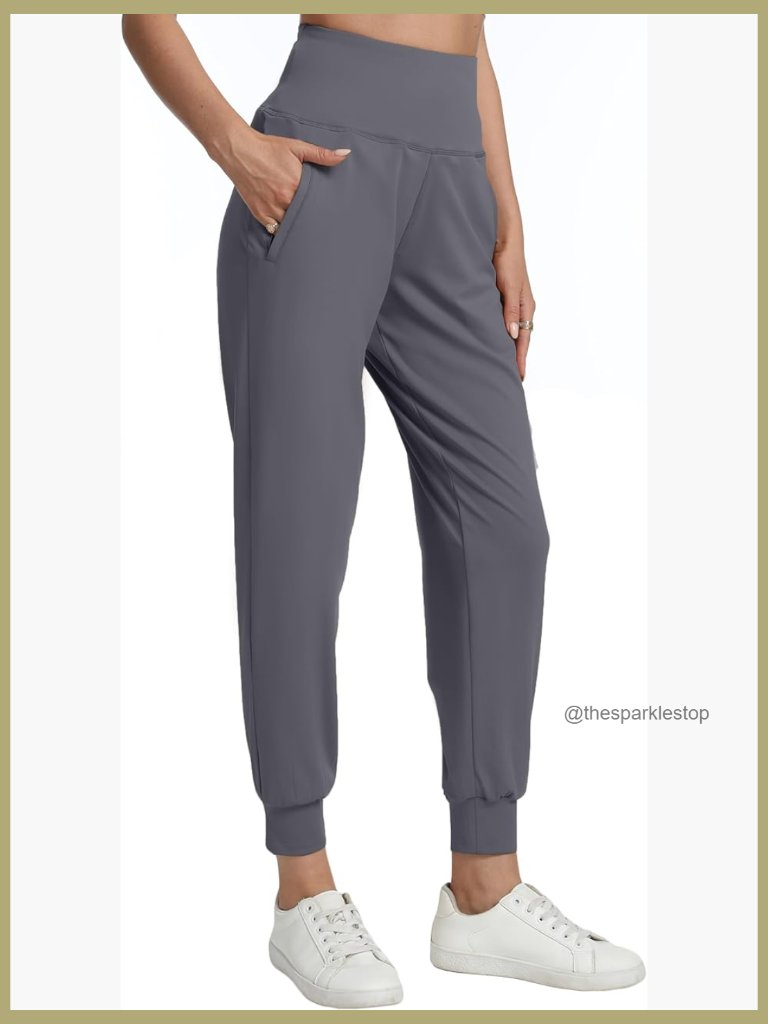 Joggers With Zipper Pockets Lightweight Workout Athletic Tapered Travel Gym